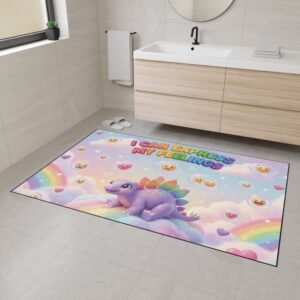 Cute Dino 'I Can Express My Feelings' Floor Mat | Kids Mood-Positive Doormat