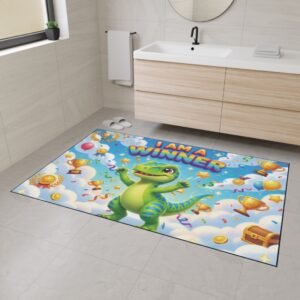 Energetic Dino 'I AM A WINNER' Floor Mat | Kids Mood-Positive Doormat