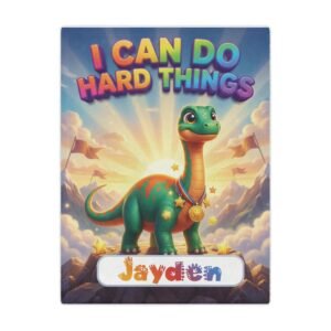 Personalized I Can Do Hard Things Dino Comfort Toddler's Blanket